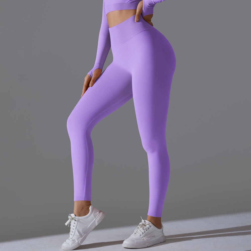 Fashion cross-border seamless pure color peach sweatpants tight running fitness yoga clothes high waist butt lift yoga pants for women