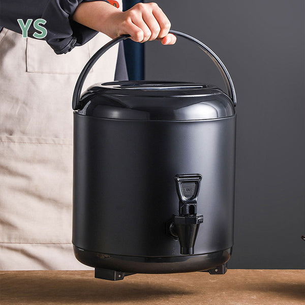 Thermal insulation bucket, one piece of stainless steel milk tea bucket for commercial use with thermometer, tea bucket thermal insulation lock cold, milk tea bucket
