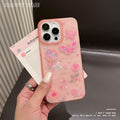 High-end graffiti garden suitable for apple 17promax mobile phone case transparent pink european and american style iphone16 protective case