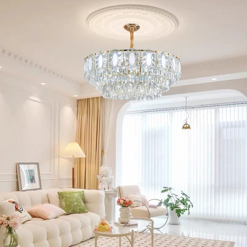 French Cream Wind Light Luxury Crystal Chandelier Living Room Main Light Bedroom Light 2025 New Simple Dining Room Lighting