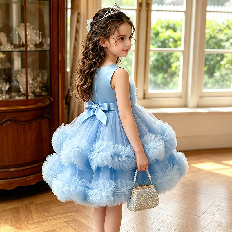 Exportgirl dress sleeveless vest cake skirt tutu skirt sweet style tulle knee-length foreign style princess skirt in stock