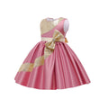 Kids green satinsequinlace baby girl first birthday dress skirt flower girls' dresses