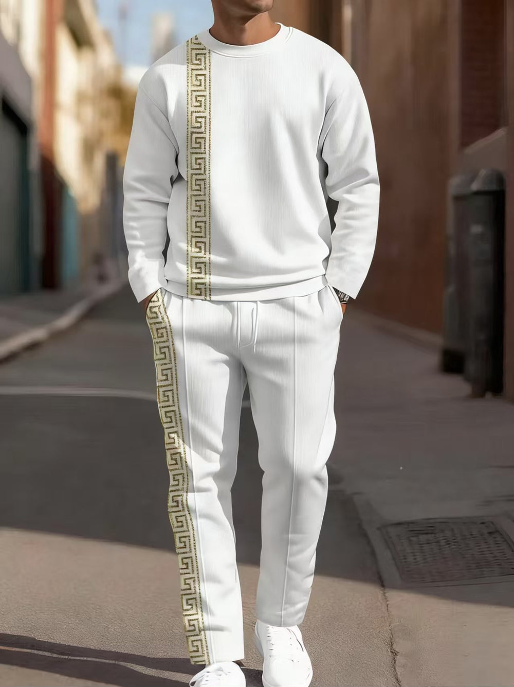 cross-border e-commerce 3d digital print men's autumn/winter new casual fitted long-sleeve hoodie and pants set