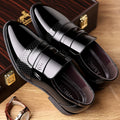 New men's slip-on low-cut patent leather dress shoes - british style glossy loafers, plus size available, formal & casual leather shoes