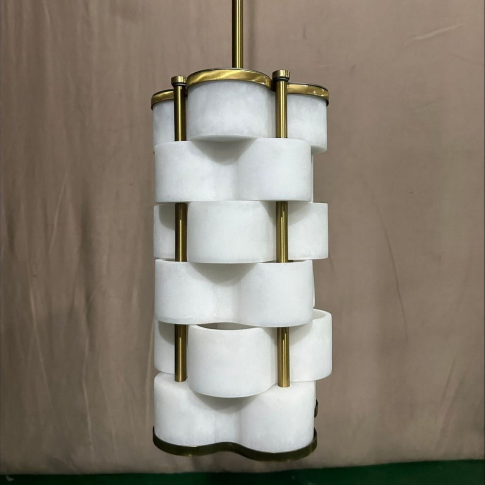 Modern minimalist faux marble pendant light - bedroom bedside, unique restaurant, designer style, light luxury bar, ultra-minimalist lighting fixture