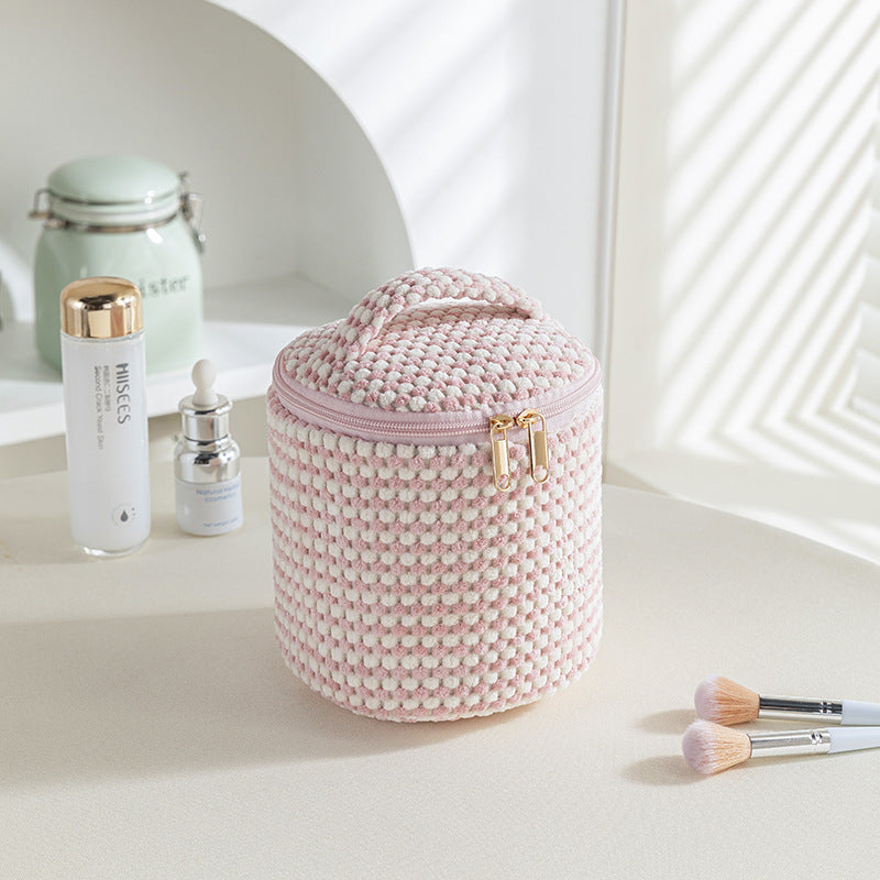 Flannel cosmetic bag, portable, hand-held red envelope, corduroy classification, flip bag, large-capacity portable storage bag set.