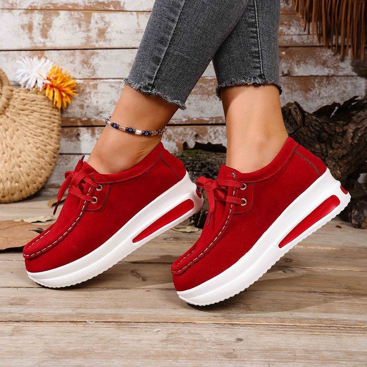 Exportcasualplus size 43 tie back heightening women's shoes autumnew arrival women's outwearplaid soft bottom flatsflats