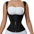 European and american cross-border hot-selling products, direct from the manufacturer: 15 fishbone zipper, double-breasted, double-layered compression shapewear tank top with latex tummy control