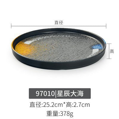 Melamine plate japanese plastic barbecue plate imitation porcelain round flat plate barbecue plate restaurant hot pot tableware dish plate commercial