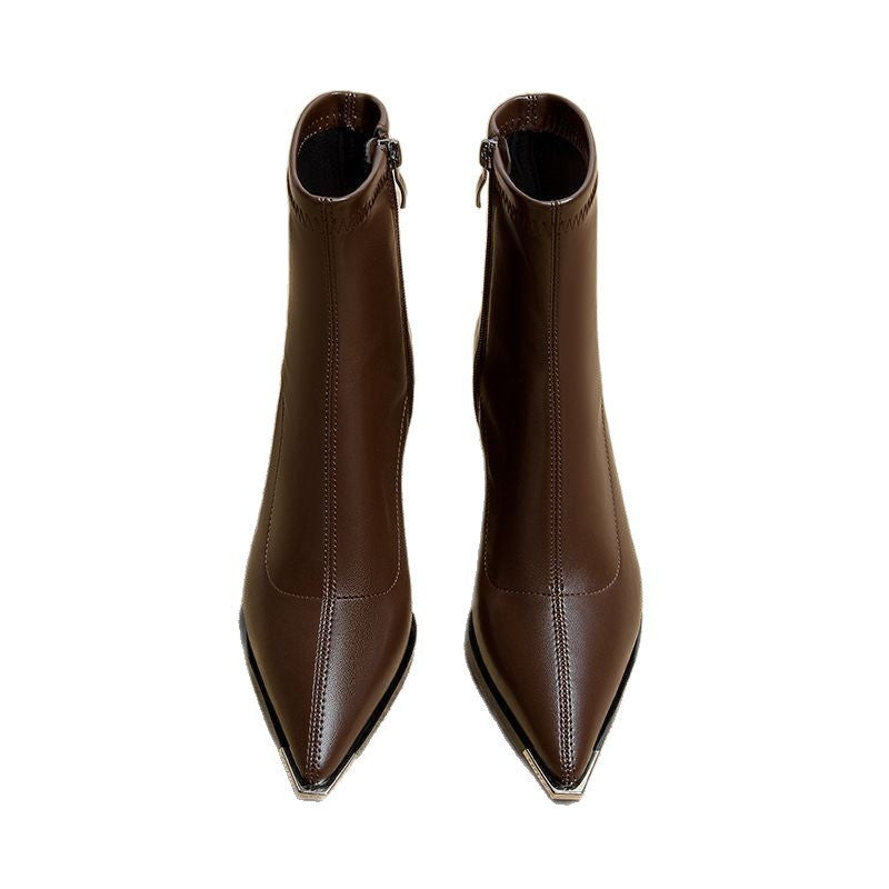 French chic comfortable versatile martin boots - new autumn/winter 2025 collection - unique design pointed toe ankle boots for women