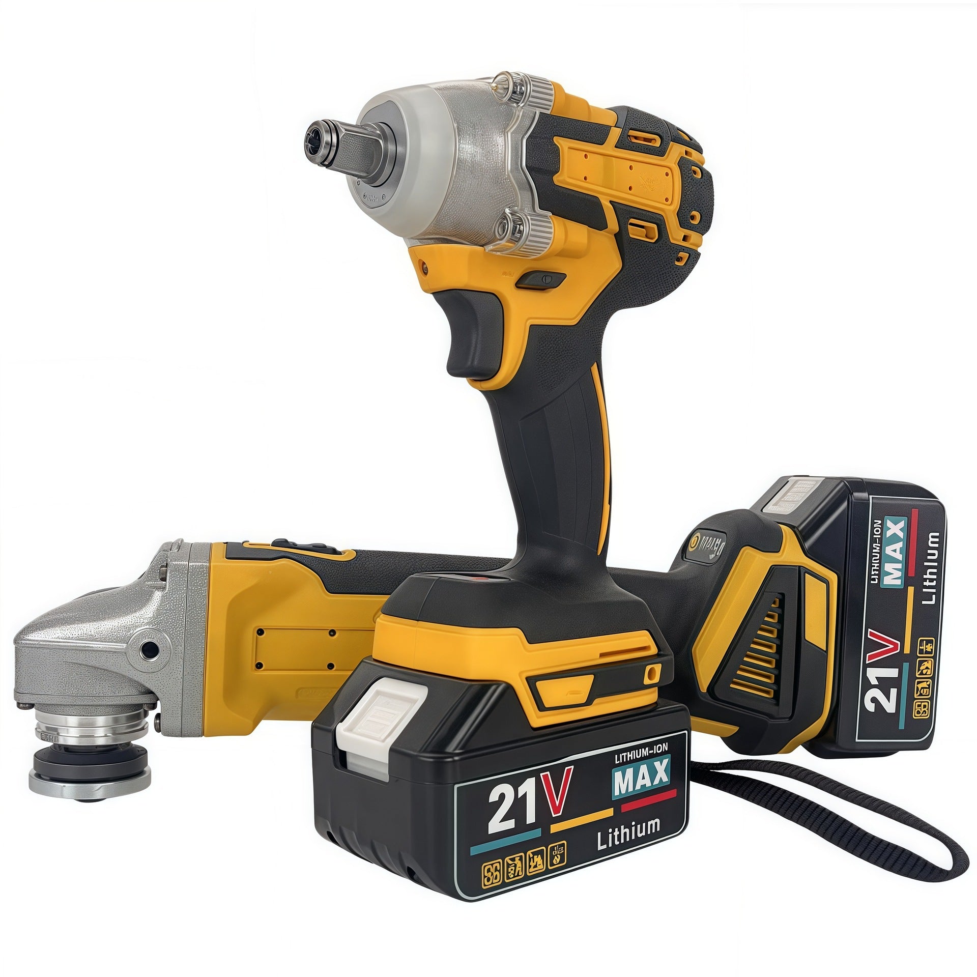 Cross-border 21V lithium battery brushless high-power angle grinder, high torque impact wrench combination power tool set