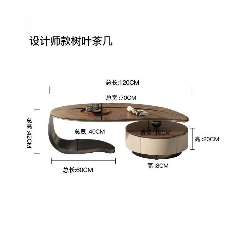 Creative leaf coffee table - unique shape, perfect for small spaces, high-end designer style, ideal for villas, living rooms, and modern luxury home decor. can be used as a coffee table or tv stand