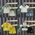 Boys' summer outfit set : stylish and cool baby clothes, trendy kids' summer short-sleeve top