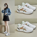 plus size women's shoes spring & fallnew arrival leather sneakers women's korean style flatscasual soft bottom running dad shoes