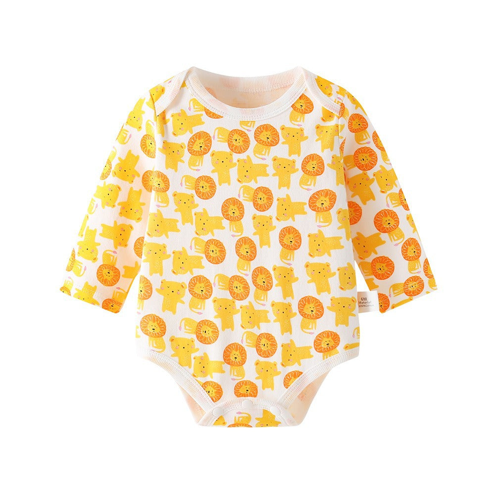 baby romper spring autum triangle crawling short-sleeved male and female baby cotton 0-1 year old one-piece girl butt-covering clothes