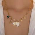 Wholesale heart necklaces: european & american cross-border fashion jewelry, unique & affordable luxury, high-end floral gemstone accessories, choker necklaces