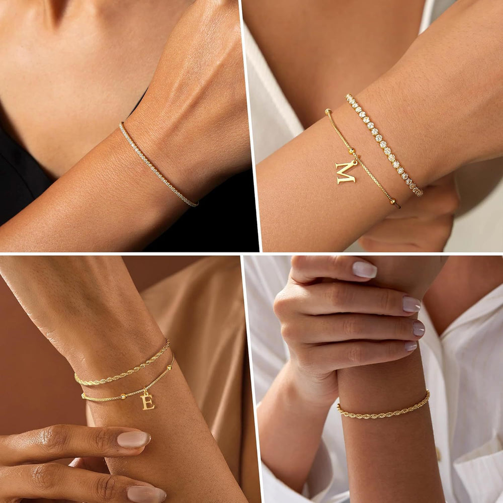 Bracelet does not fade women's summer single row full zirconium bracelet women's niche styleclassy pull-out bracelet casualeasiest for match bracelet