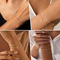Bracelet does not fade women's summer single row full zirconium bracelet women's niche styleclassy pull-out bracelet casualeasiest for match bracelet