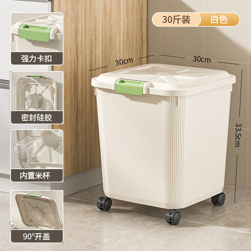 Rice bucket for home kitchen sealed insect-proof moisture-proof rice storage box thickened rice storage tank flour storage barrel rice barrel