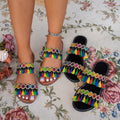 export tassel beach sandals women's  summer new bohemian flat large size slippers wholesale