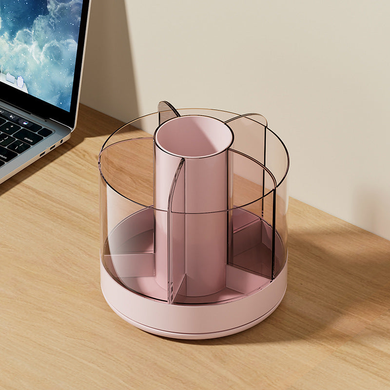 Liheng rotating pen holder large-capacity desktop office student simple and cute desktop cosmetics storage box brush holder