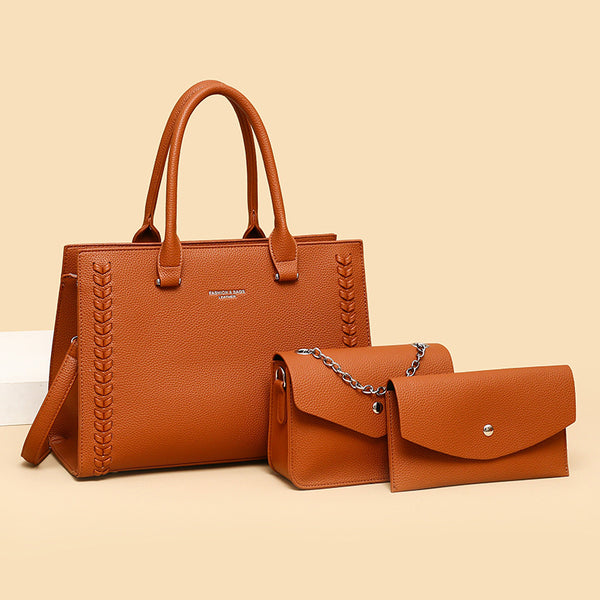 Women's bag 2025 new fashion trend versatile large capacity women's shoulder mobile phone tote bag three-piece set