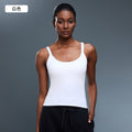 Seamless yoga tank top - women's activewear for running & fitness - wearable as outerwear - built-in bra pads - tank top top d25075