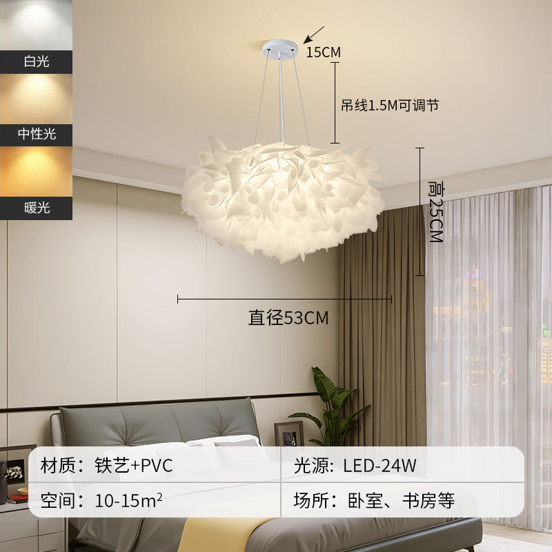 Xiaohongshu chandelier Nordic simple restaurant lighting living room warm and creative Internet celebrity pumpkin lamp master bedroom lighting