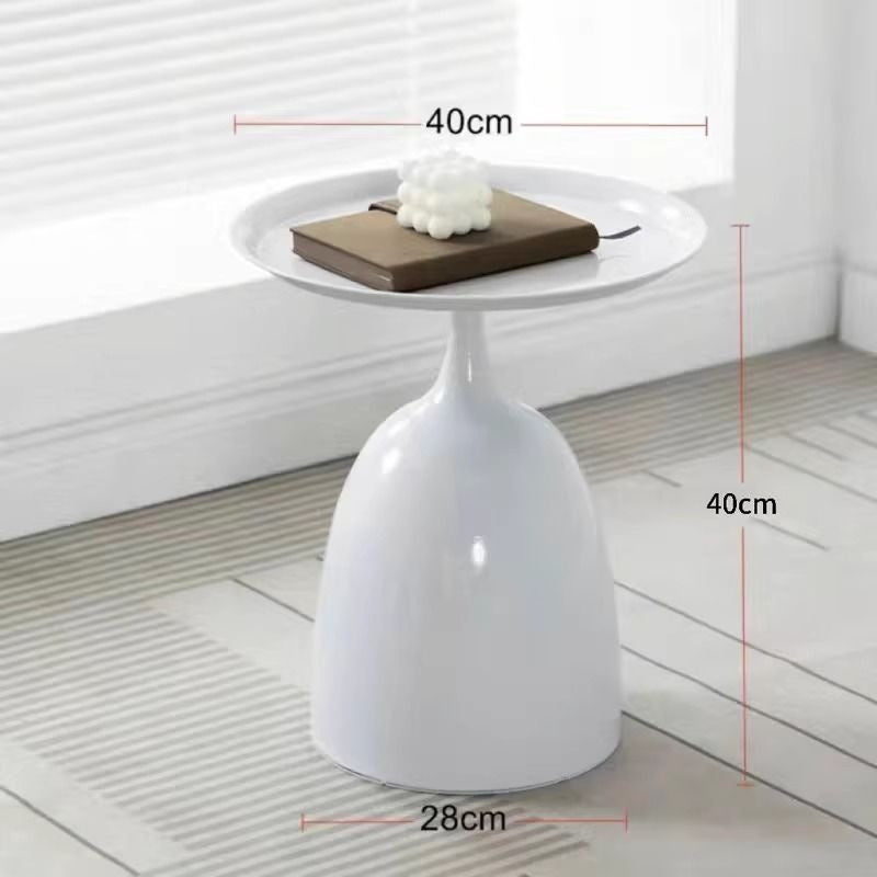 Scandinaviancasual side table small apartment iron small round table cream style for home small coffee table bedside small bedside table no