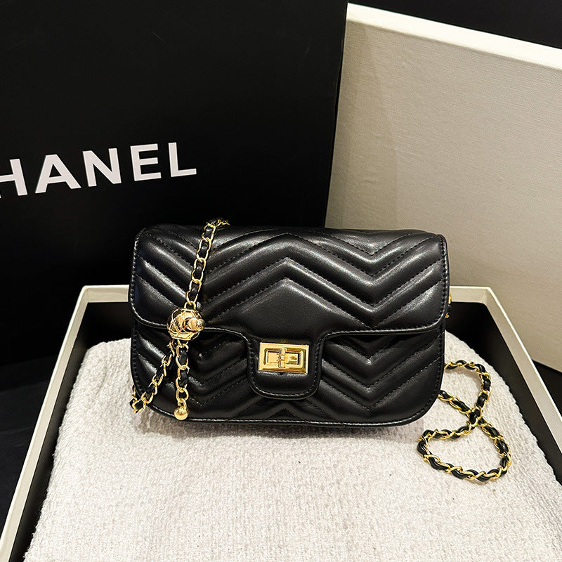 Korean style chic casual high-value 2025 new arrival: trendy embroidered diamond pattern shoulder & crossbody mini square bag for women