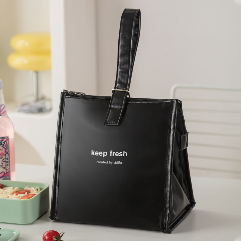 Customized pu bento bag, large-capacity student lunch box bag, lunch bag, office workers bring rice, portable bento bag, thermal insulation bag