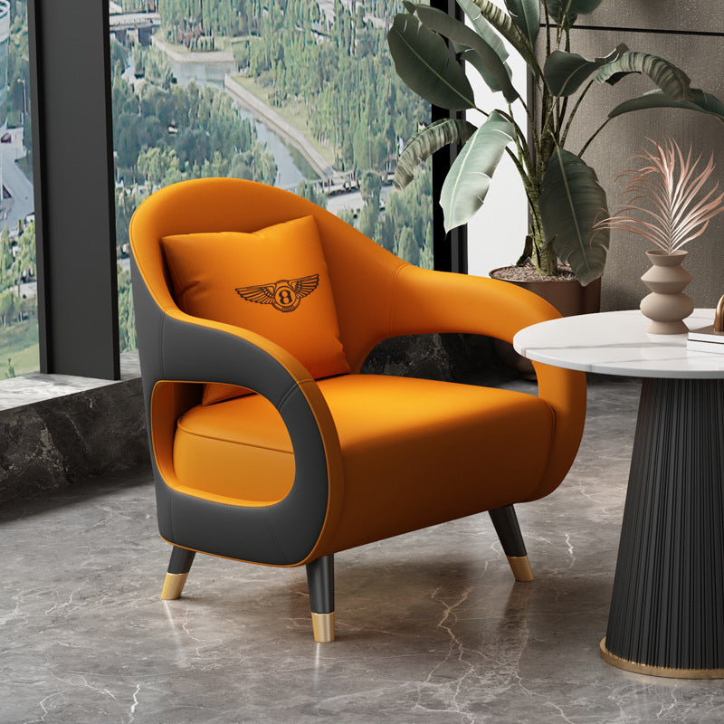 Luxury office business negotiation single sofa chair, negotiation table and four chairs, small round table negotiation table and chair set
