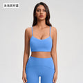 Women's fleece-lined sports bra with cutout back design - running, fitness, push-up, shockproof yoga bra yg-1003