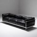 Le corbusier italian lc3 genuine leather sofa casual medieval straight row sofa black oil wax leather sofa