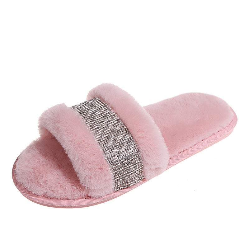 Slippers 2024 new plush slippers women's korean style casual home fuzzy slippers factory direct cross-border cotton slippers