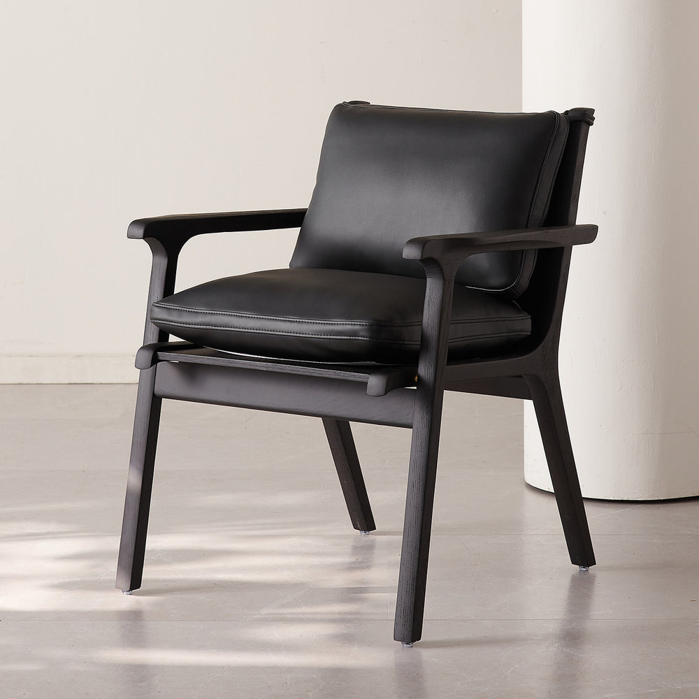 Italian chair normcore solid wood armrest dining chair hotel accessible luxuryfor home dining table tea table backrest black book chair classy