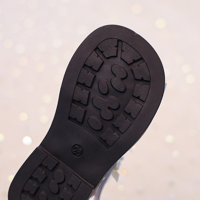 Vancahao kids' chanel-inspired pearl open-toe sandals -  summer new korean style girls' bow princess shoes