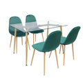 Modern minimalist clear glass dining table and chair set for home - compact, cross-border furniture set for small spaces