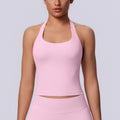new arrival square collar halter beautiful strap chest pad high elastic long vest running fitness yoga sports seamless vest