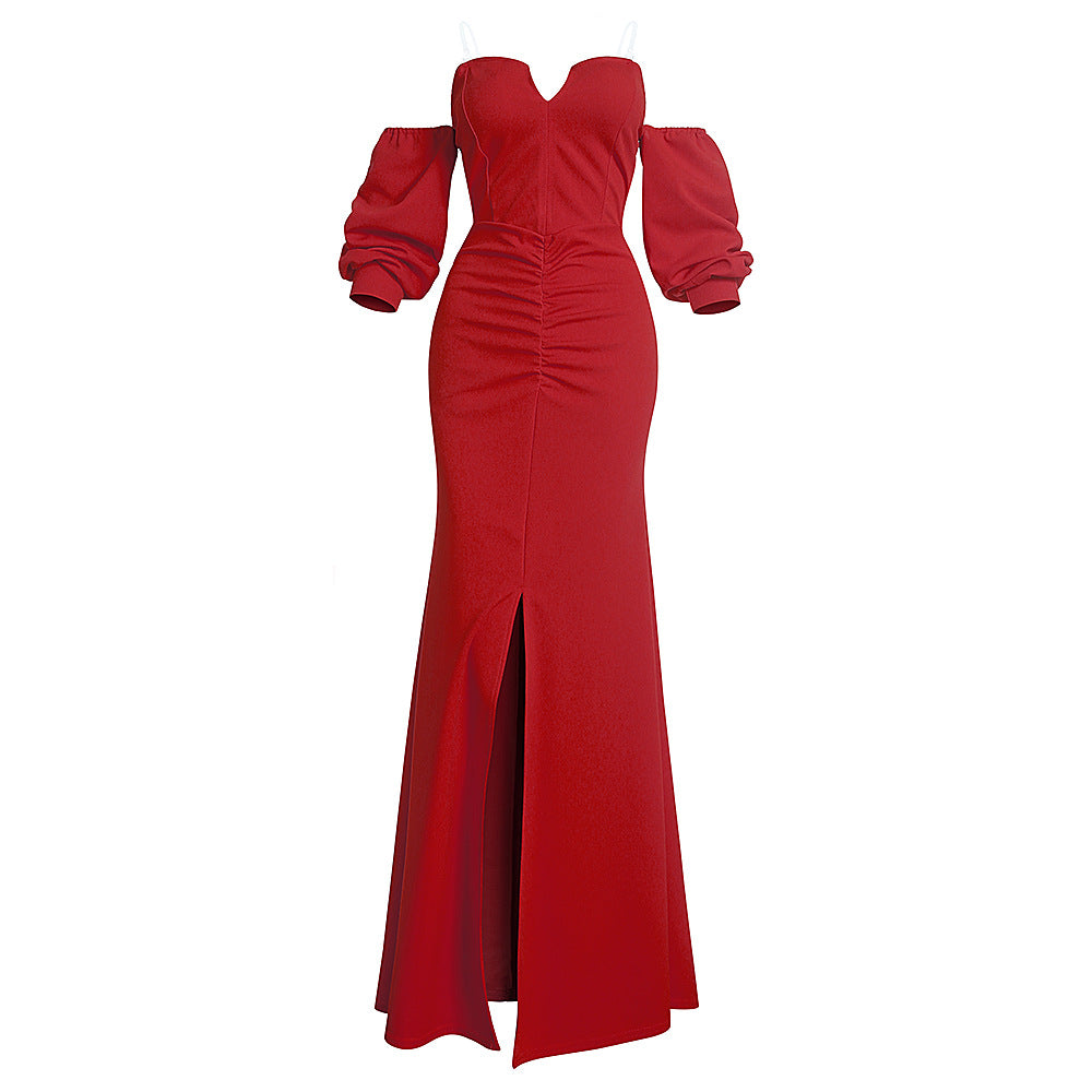 African women's corset bodycon floor-length sexy party dress evening gown - cross-border supply * includes clear straps