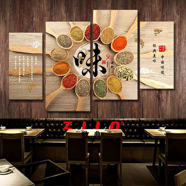 Hotel decorative painting hot pot restaurant box hanging painting creative restaurant barbecue shop seasoning wall background mural