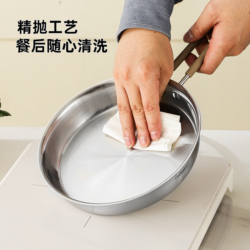 Cross-border 304 soup pot set pot, silicone anti-scalding handle, food-grade three-layer steel thickened household cooking pot wholesale