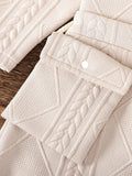 autumn new arrival: textured knit flutter sleeve top and asymmetrical skirt-pant two-piece set with matching bag