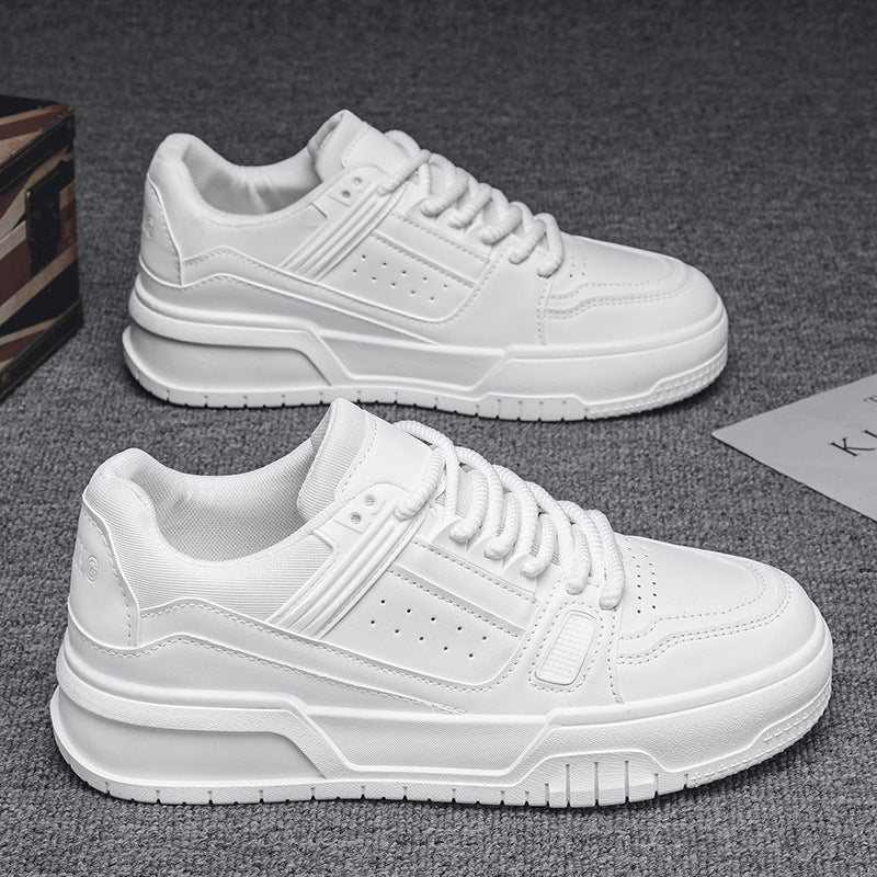 Men's spring/autumn niche design versatile casual solid black skate shoes youth sports thick sole height increasing bread shoes trendy sneakers