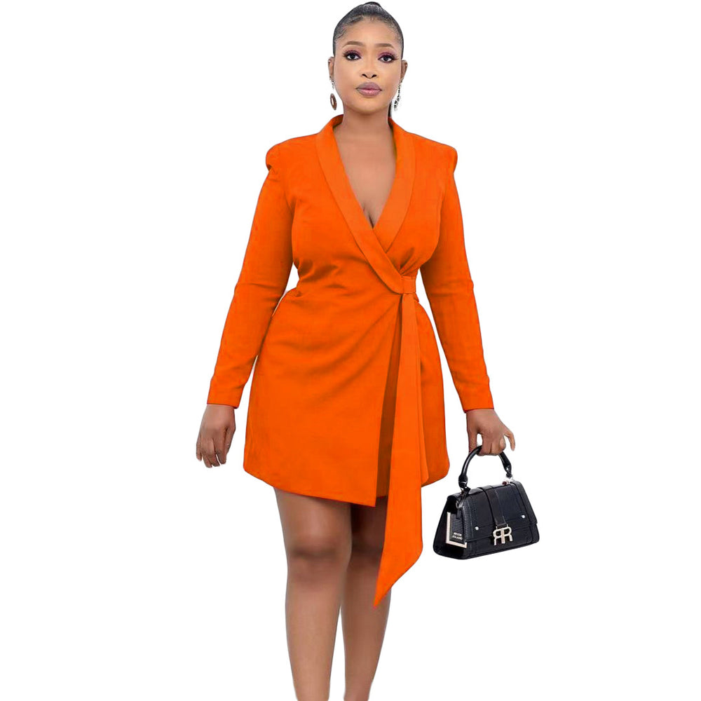 D3066 autumnew arrivalelegantwork clothing office silm strap suit skirtplus size cross-border dress