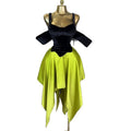 European and american cross-border african women's fashion  autumn new arrival: elegant patchwork asymmetrical dress with spaghetti straps