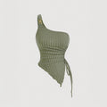 spring/summer new arrivals:  cross-border women's sexy one-shoulder tank top - unique design, slim fit vest