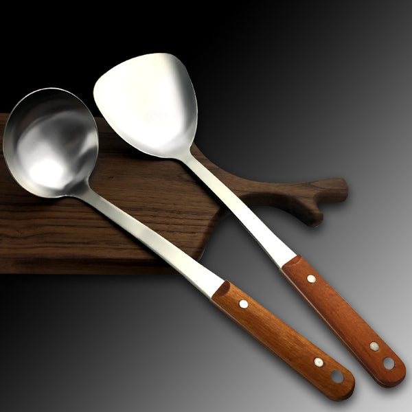 Daoqi wooden handle spatula kitchen utensils cooking shovel household anti-scalding spoon factory direct sales can be printed logo