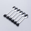 Bear spoon black (6 pieces)