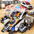 New children's fire truck transforming ejection track parking garage sound and light educational model toy car